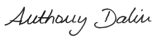 Signature manuscrite d'Anthony Dalin.